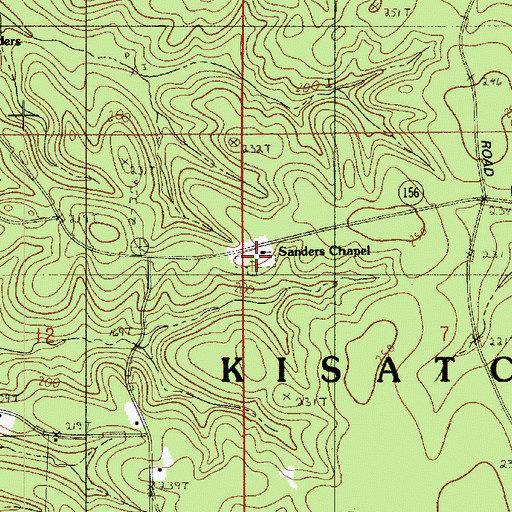Topographic Map of Sanders Chapel, LA