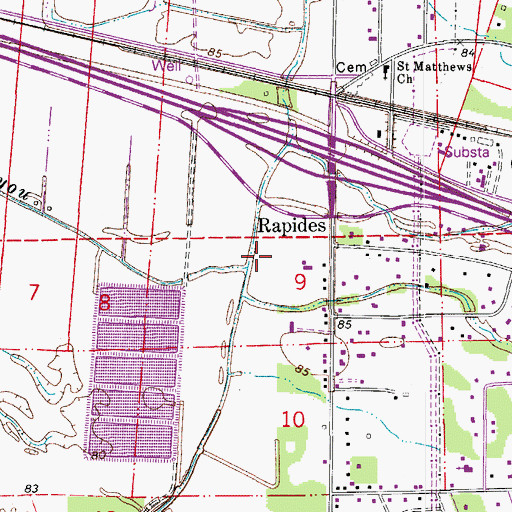 Topographic Map of Sandy Bayou, LA