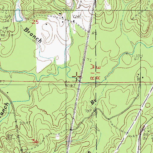 Topographic Map of Sandy Branch, LA