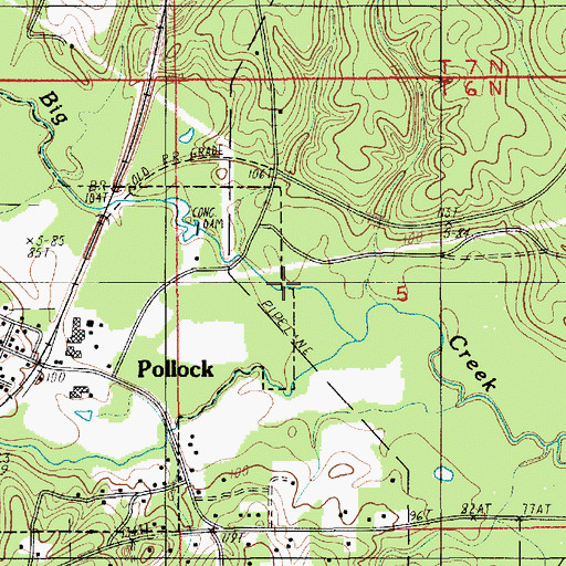 Topographic Map of Sandy Creek, LA