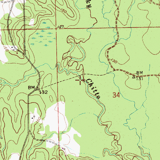 Topographic Map of Sandy Creek, LA