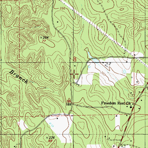 Topographic Map of Sandy Creek Church, LA