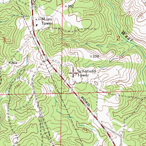 Topographic Map of Schofield Tower, LA