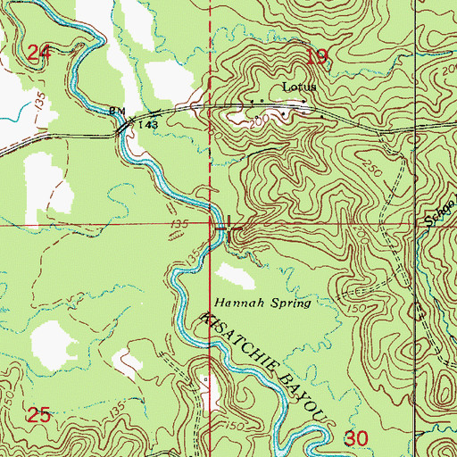 Topographic Map of School House Creek, LA