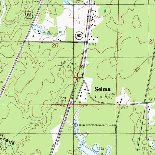 Topographic Map of Selma, LA