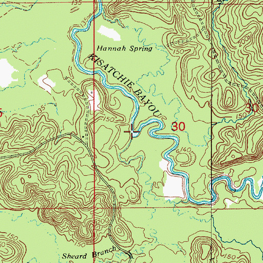 Topographic Map of Sheard Branch, LA