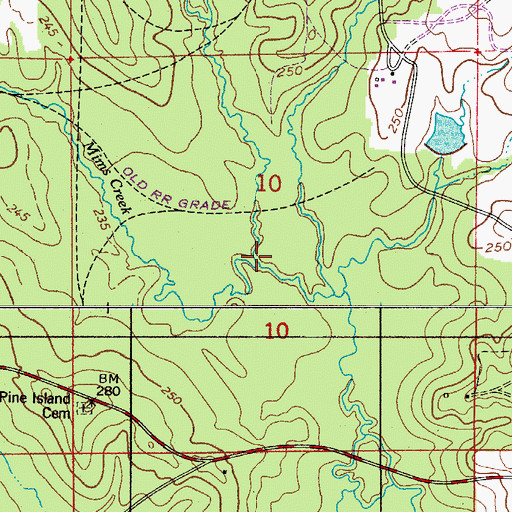 Topographic Map of Shinglemill Branch, LA