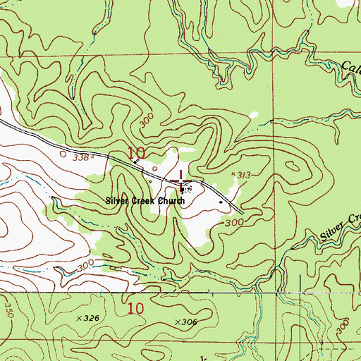 Topographic Map of Silver Creek Baptist Church, LA