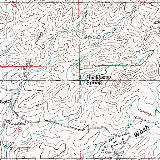 Topographic Map of Hackberry Spring, AZ