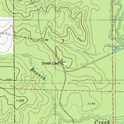 Topographic Map of Smith Cemetery, LA