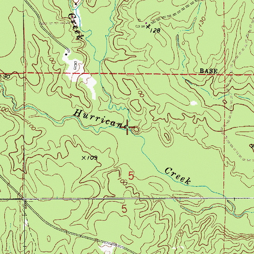 Topographic Map of Soap Creek, LA