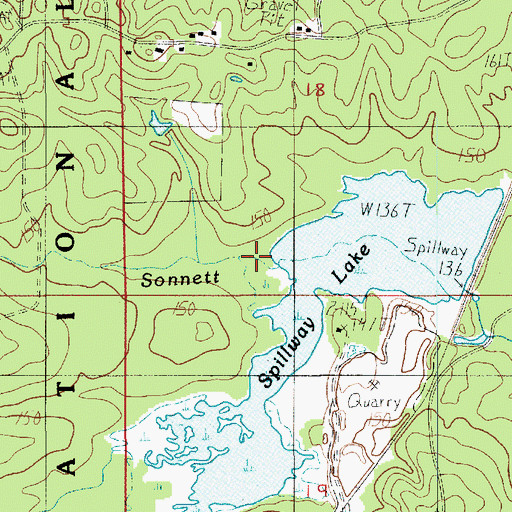 Topographic Map of Sonnett Creek, LA