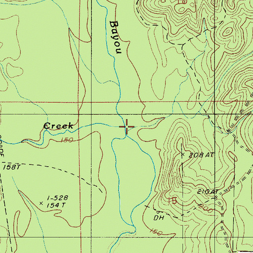 Topographic Map of Sprawls Mill Creek, LA