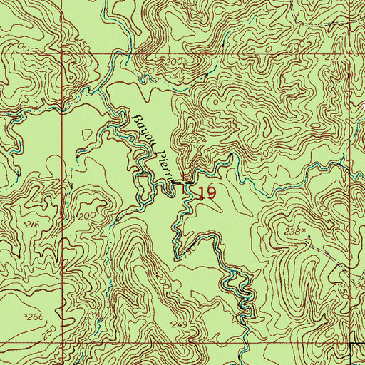 Topographic Map of Spring Branch, LA