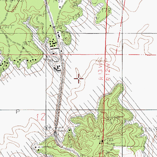 Topographic Map of Spring Branch, LA