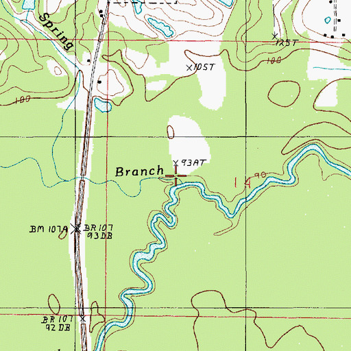Topographic Map of Spring Branch, LA
