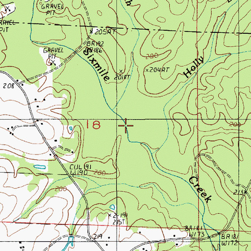 Topographic Map of Spring Branch, LA