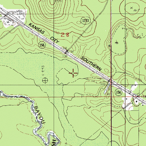 Topographic Map of Spring Branch, LA