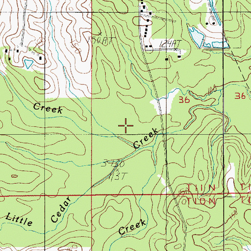 Topographic Map of Spring Creek, LA