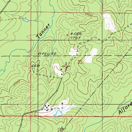 Topographic Map of Spring Grove School, LA