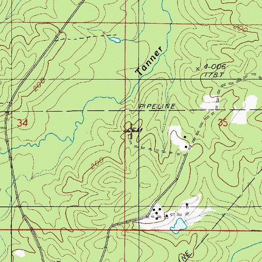 Topographic Map of Hickory Grove Cemetery, LA