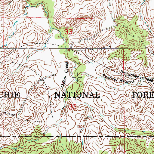 Topographic Map of Squirrel Branch, LA