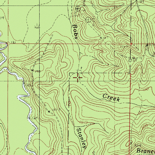 Topographic Map of Stanley Branch, LA