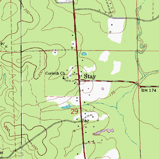 Topographic Map of Stay, LA