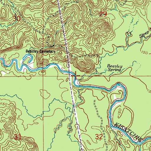 Topographic Map of Steep Hill Creek, LA