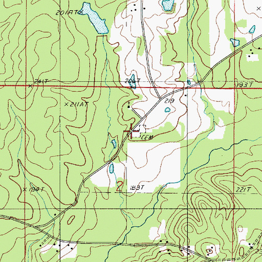 Topographic Map of Stewart Cemetery, LA