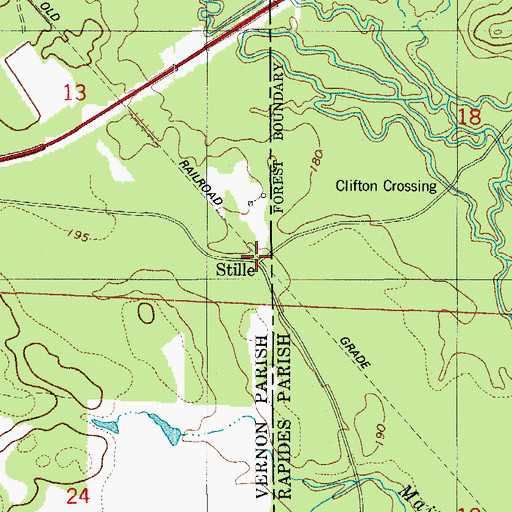 Topographic Map of Stille, LA