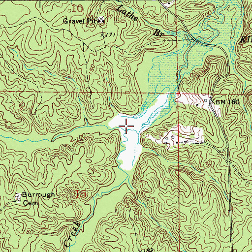 Topographic Map of Stracener Branch, LA
