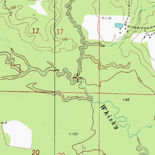 Topographic Map of Sugar Creek, LA