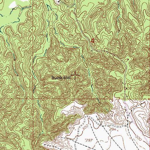 Topographic Map of Sunk Hill, LA