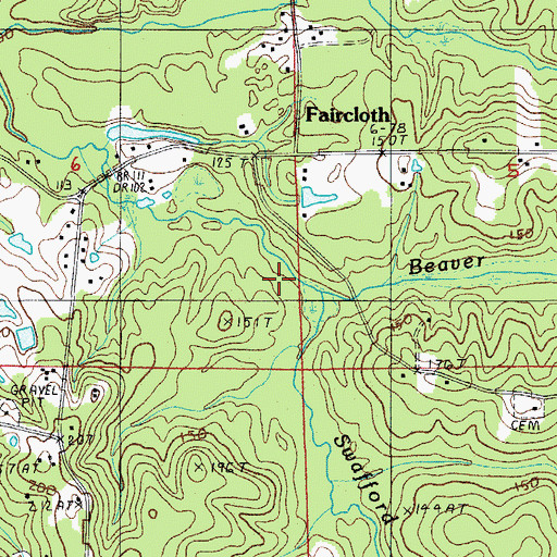 Topographic Map of Swafford Creek, LA