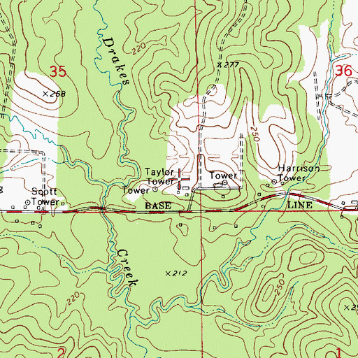 Topographic Map of Taylor Tower, LA