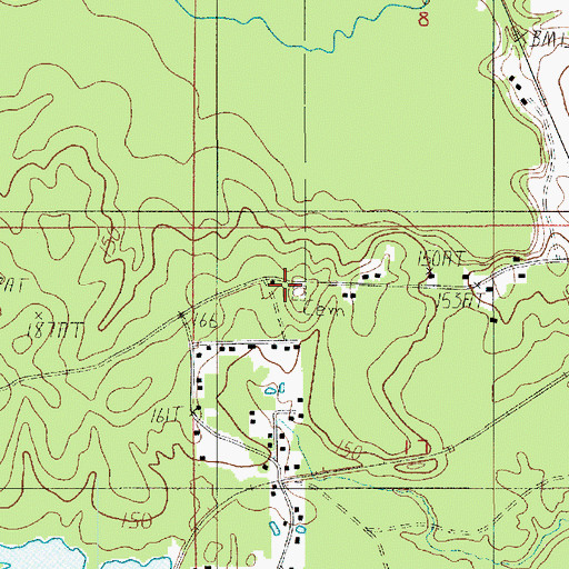 Topographic Map of Teagle Cemetery, LA
