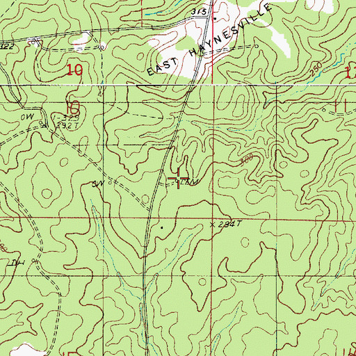 Topographic Map of Teague Cemetery, LA