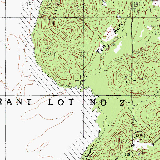 Topographic Map of Ten Acre Creek, LA