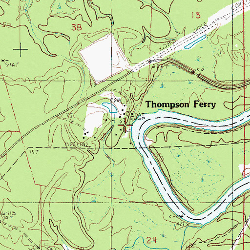 Topographic Map of Thompson Ferry, LA