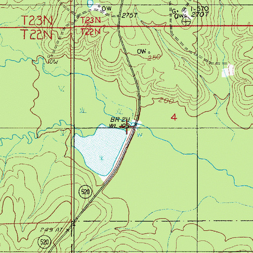Topographic Map of Tiger Creek, LA