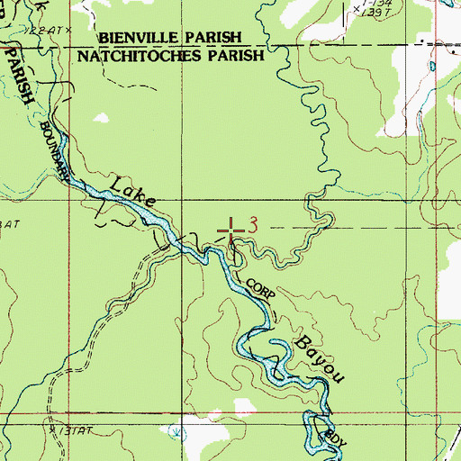 Topographic Map of Topy Creek, LA