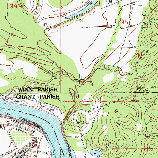 Topographic Map of Trestle Branch, LA