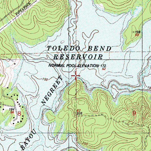 Topographic Map of Turner Creek, LA