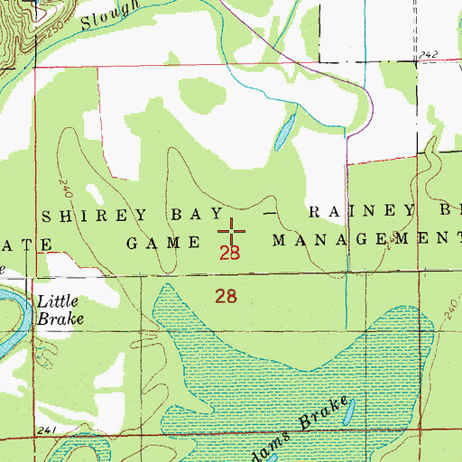 Topographic Map of Shirey Bay-Rainey Brake State Game Manag, AR