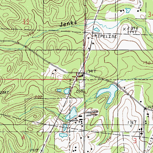 Topographic Map of Union Grove Church, LA