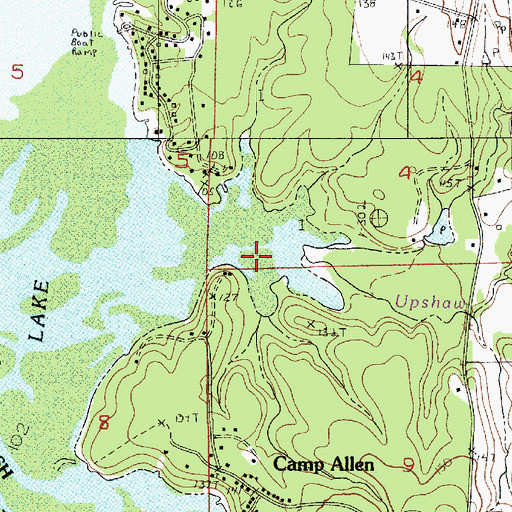 Topographic Map of Upshaw Creek, LA