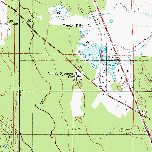 Topographic Map of Valley Springs School, LA