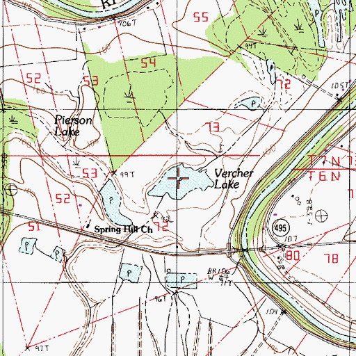 Topographic Map of Vercher Lake, LA