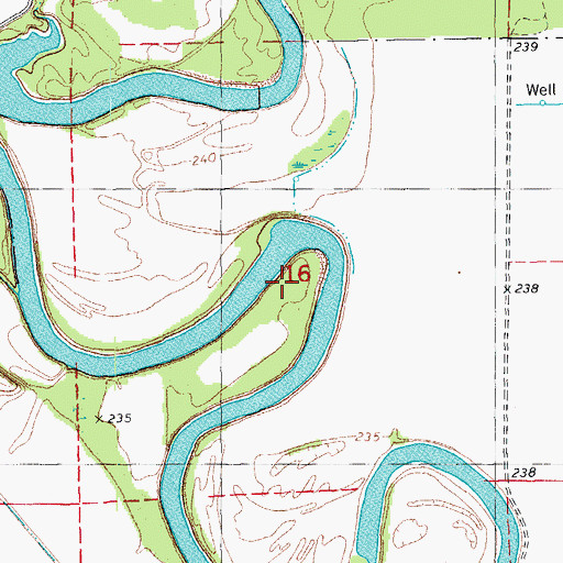 Topographic Map of Shirley Lower Bend, AR
